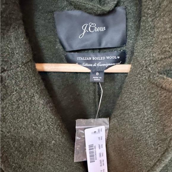 J. Crew - Dark Army Green, boiled wool pea coat - Picture 3 of 4
